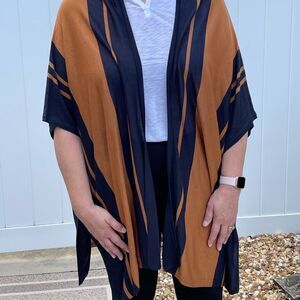 OVERSIZED STRIPED SWEATER VEST/ COATIGAN